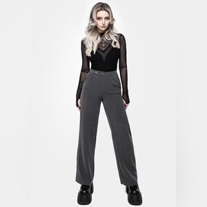 Disturbia Moonage Herringbone Tailored Trousers - Grey, size US 10/UK 14